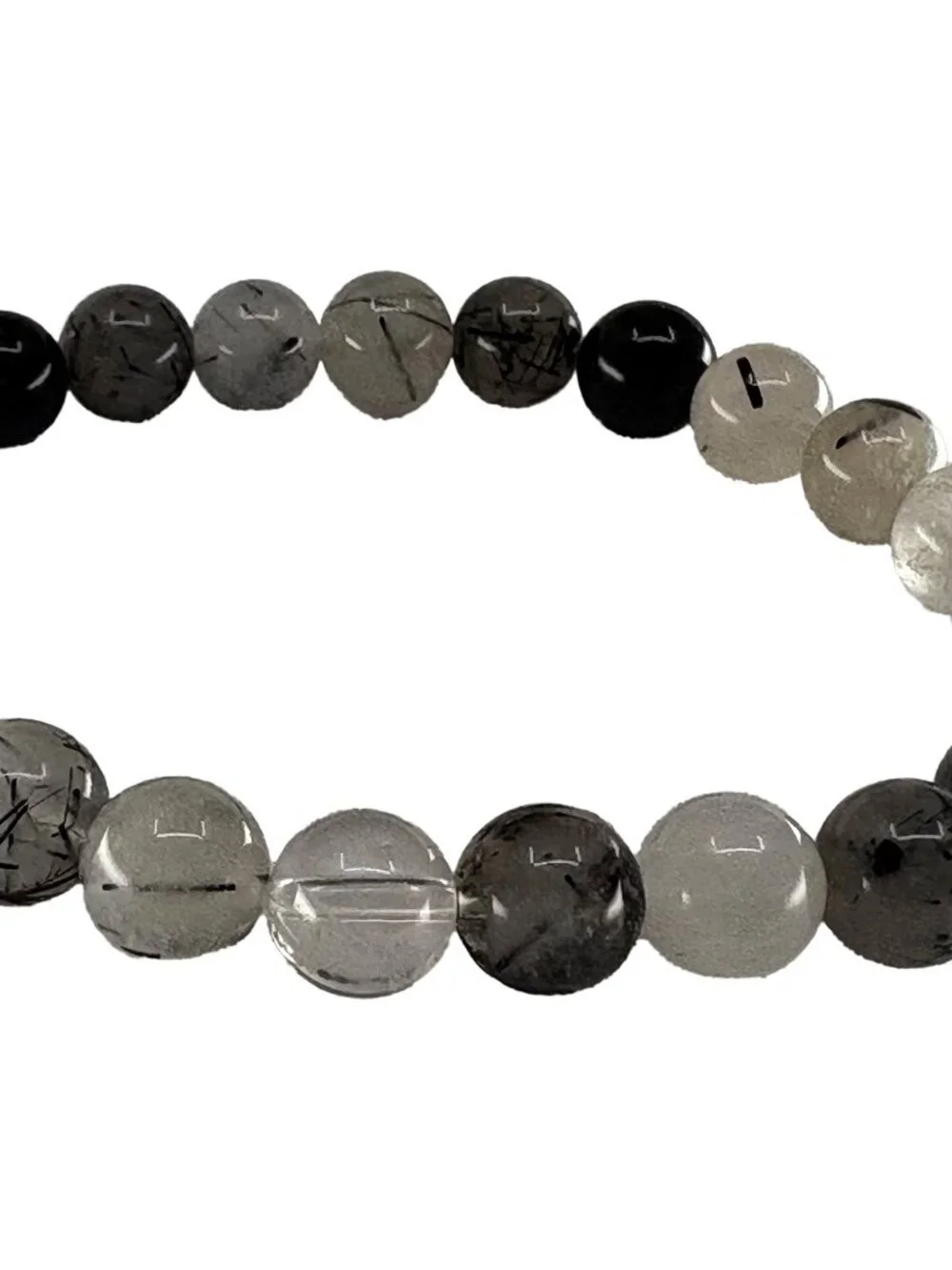 8mm Natural Black Rutilated Quartz Bracelet Root Chakra Protection Healing Gift